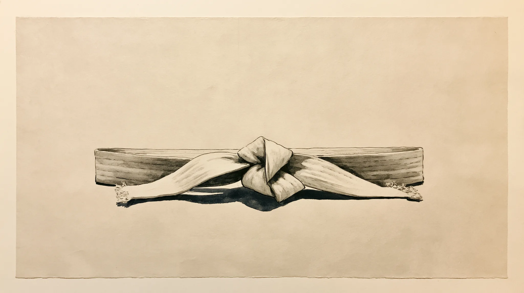 Ink illustration — How to tie your jiu-jitsu belt (and why it keeps coming off)