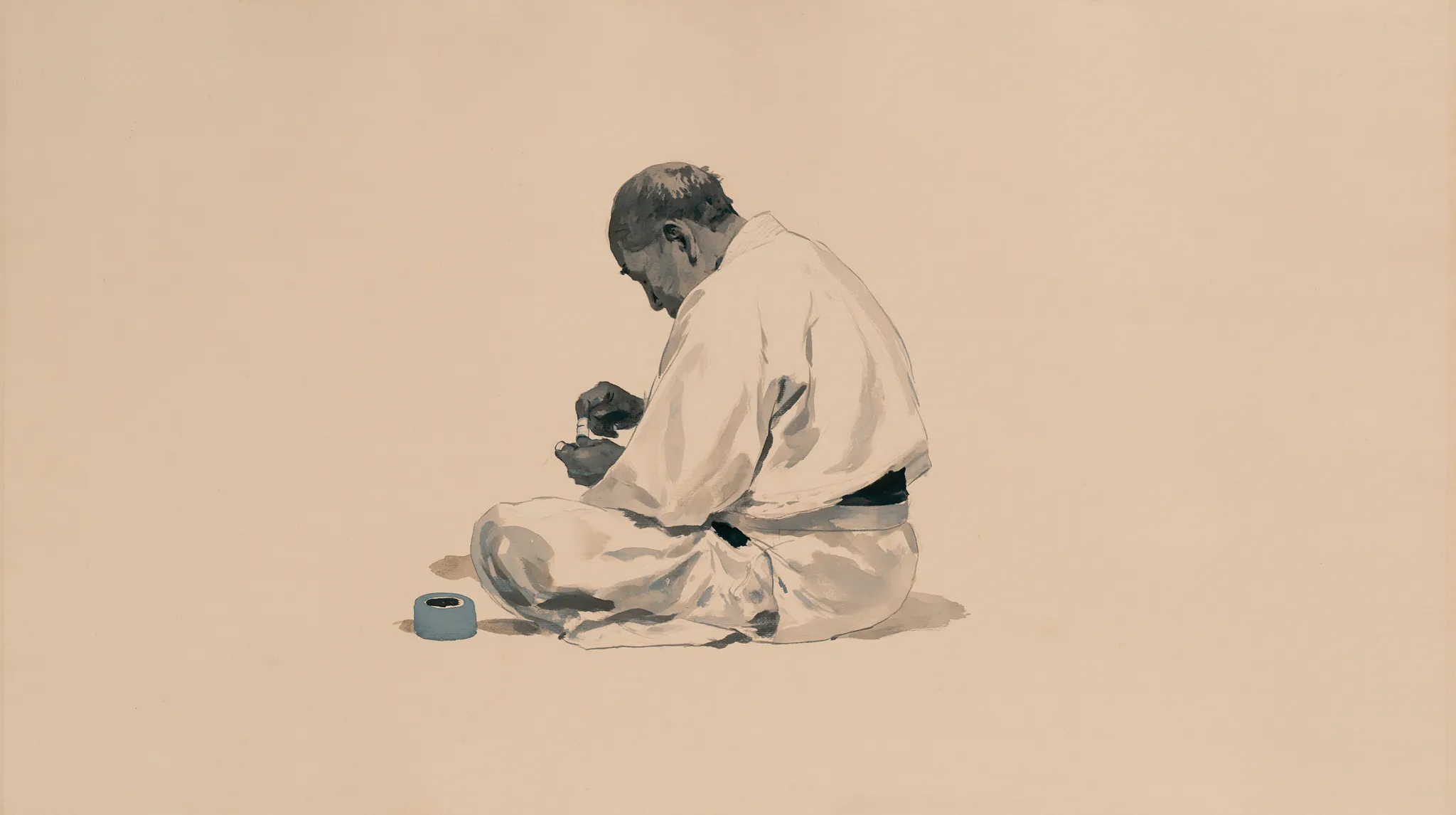 Illustration à l'encre — Les habitudes ennuyeuses qui te gardent à l'entraînement