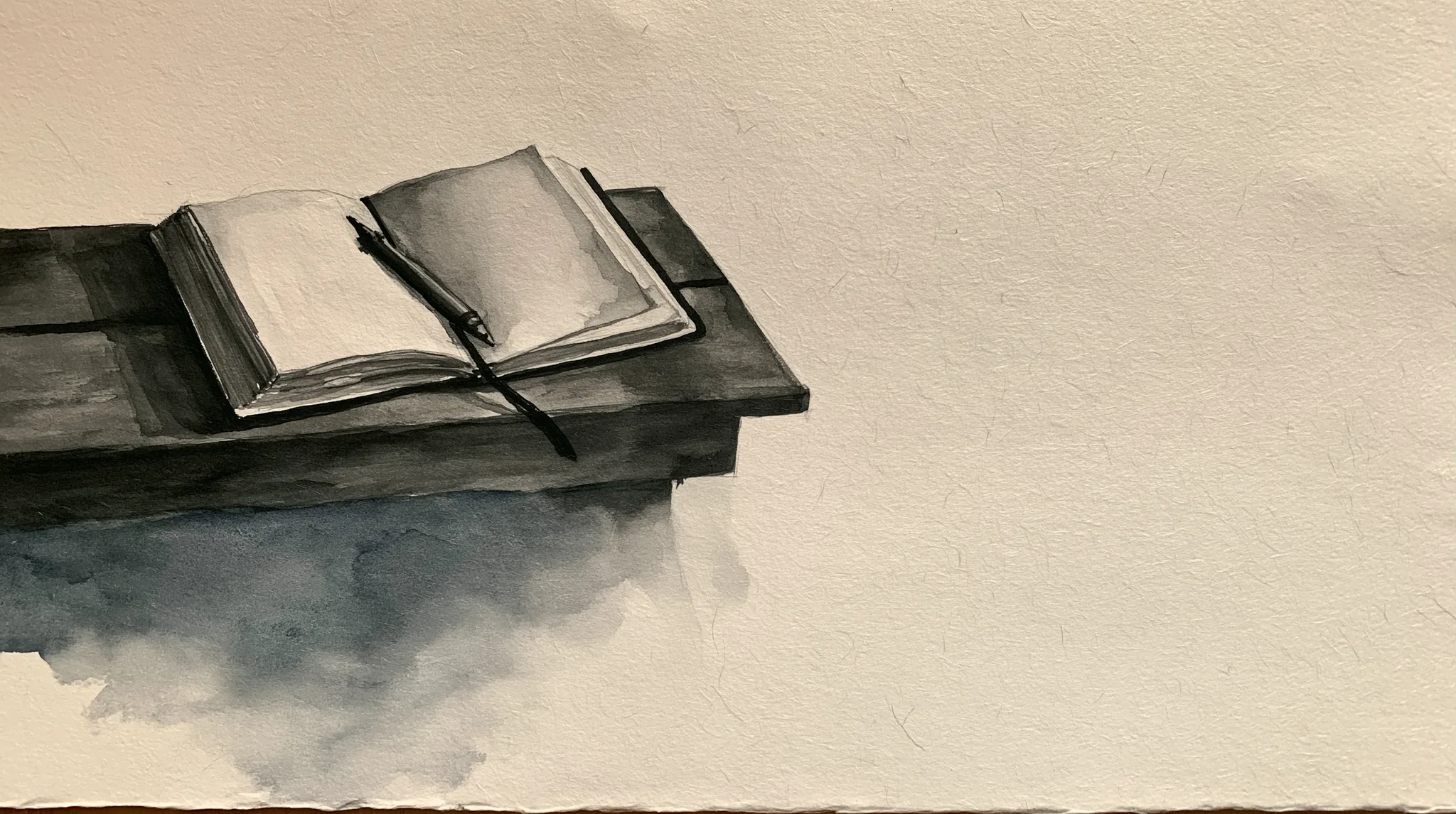 رسم بالحبر — تذكُّر التقنيات: طريقة الدفتر