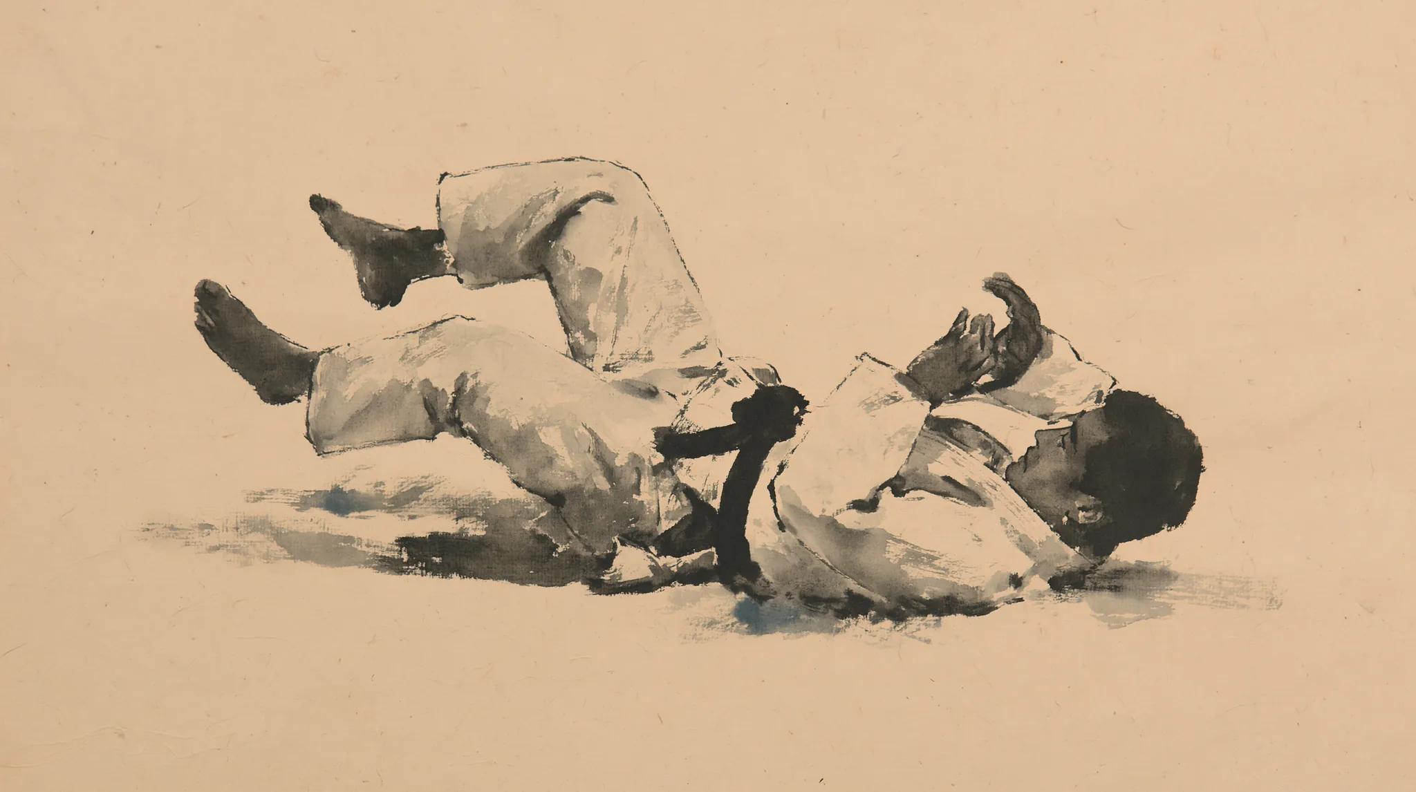 Ink illustration — When they stand and break your grip in guard